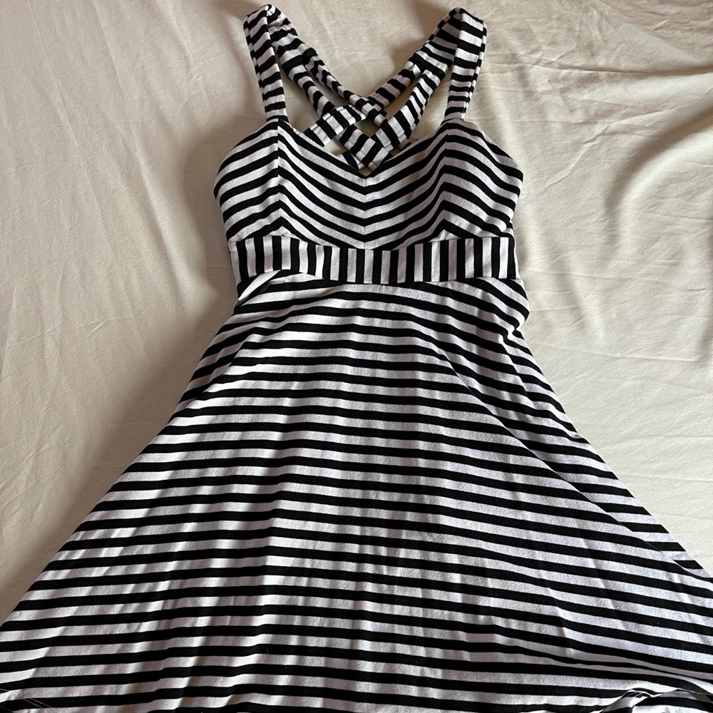 Candies Dress M black and white stripe